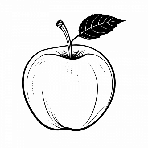 Apple Drawing Template - Free SVG and Transparent PNG