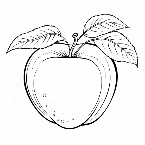 Apple Blossom Delight: Free SVG and PNG Drawing Template with Transparent Background