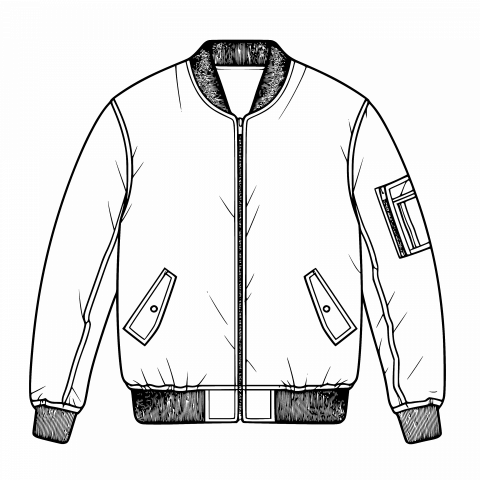 Elevate Your Designs with Transparent PNG and SVG Bomber Jacket Template