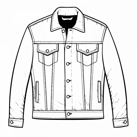 Elevate Your Designs with Transparent PNG and SVG Denim Jacket Template