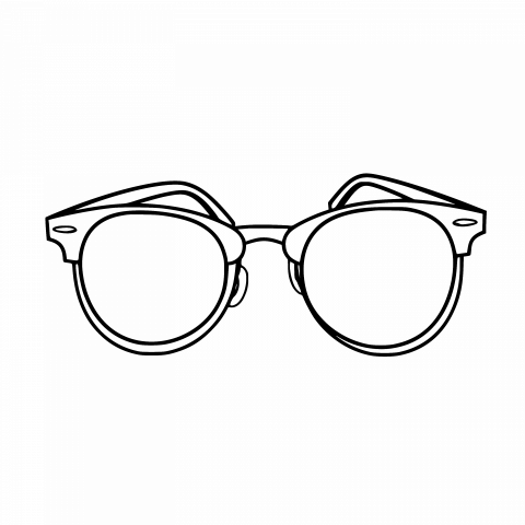 Transparent PNG and SVG Glasses Template - Free High-Resolution Vector Drawing