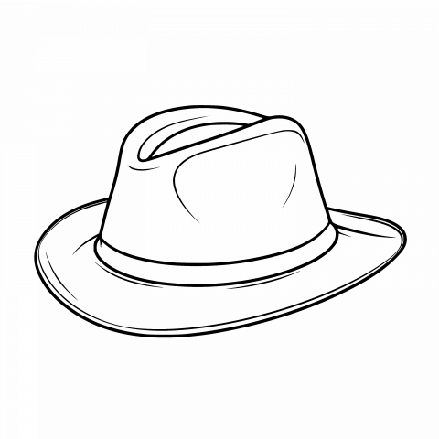 Transparent PNG and SVG Cowboy Hat Drawing Template