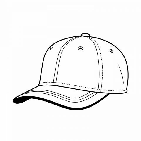 Baseball Hat Drawing Template - Free Vector SVG & Transparent PNG