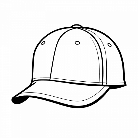 Baseball Hat Template Drawing - Free High-Resolution SVG & Transparent PNG