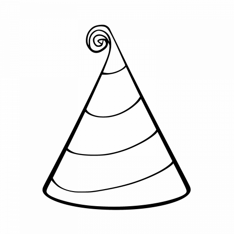 Birthday Hat Template Drawing: Celebration Joy in High Resolution