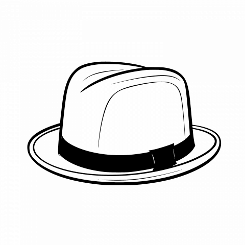 Image Template: Bowler Hat Drawing