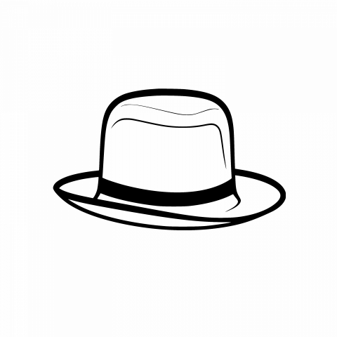 Bowler Hat Drawing Template - Transparent PNG, SVG - Photo #78 - PNG file