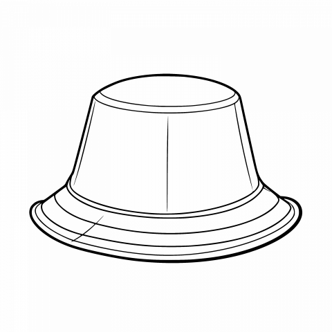 Bucket Hat Drawing Template - Free, High-Resolution PNG, SVG with Transparent Background