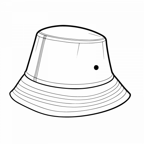 Transparent PNG and SVG Image Template: Bucket Hat Drawing