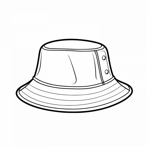 Bucket Hat Drawing Template - Free Download in Transparent PNG, SVG