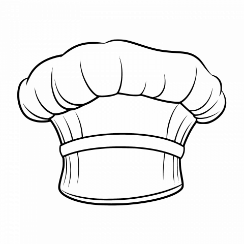 Chef Hat Drawing Template: Free High-Resolution SVG and Transparent PNG