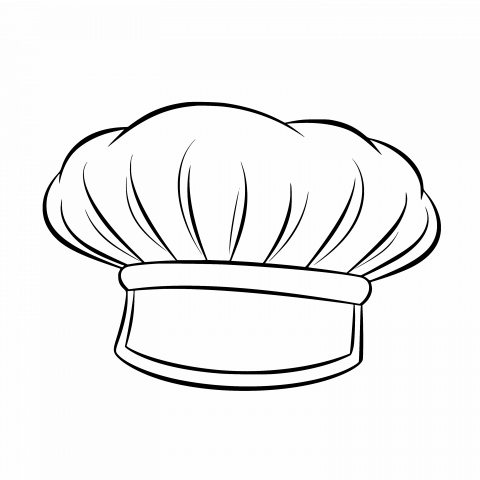 Chef Hat Drawing Template - Free Vector SVG and Transparent PNG