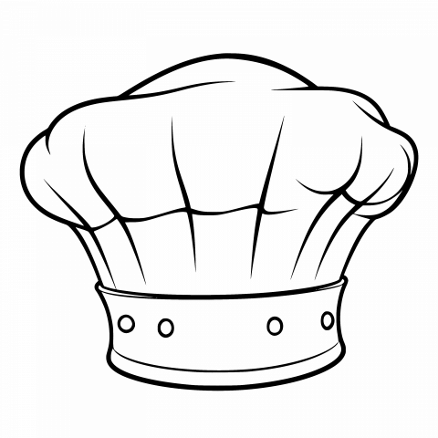 Chef Hat Drawing Template - Free High-Resolution Vector with Transparent PNG and SVG