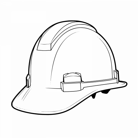 Construction Hat Drawing Template - Transparent PNG, SVG