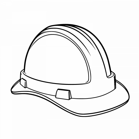 Construction Hat Template: Vector Drawing with Transparent PNG and SVG