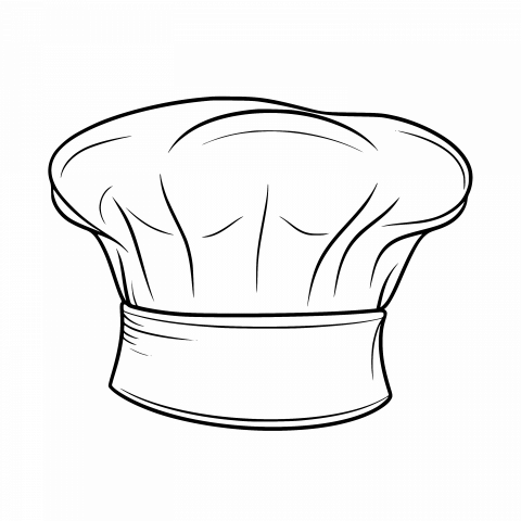 Chef Hat Drawing Template - Free Vector Clipart with Transparent PNG and SVG