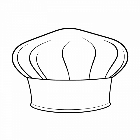 Chef Hat Drawing Template - Free Vector Clipart with Transparent Background, High Resolution PNG, SVG