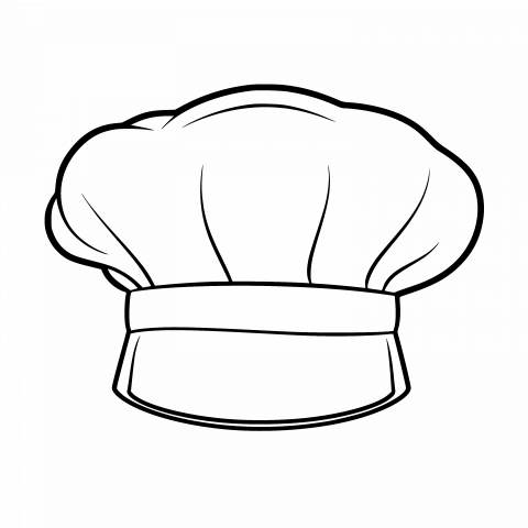 Chef Hat Drawing Template - Free Vector Clipart with Transparent PNG and SVG