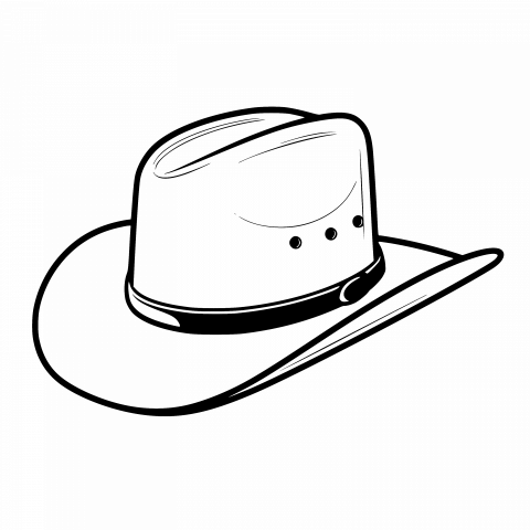 Cowboy Hat Drawing Template Clipart - High Resolution, Free Vector