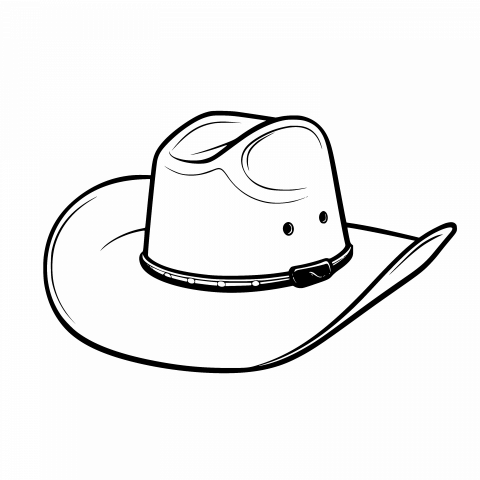 Cowboy Hat Drawing Template Clipart - Free Vector SVG & Transparent PNG