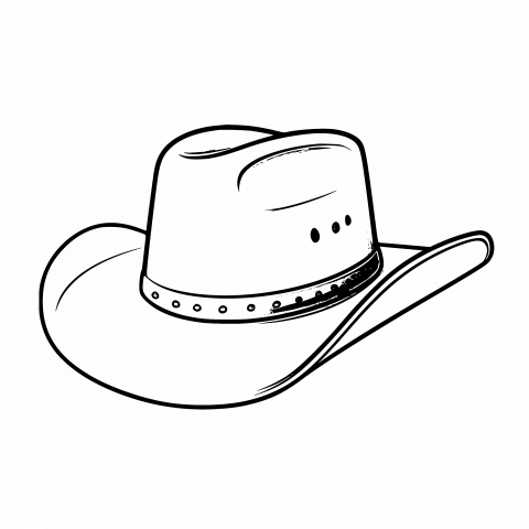 Cowboy Hat Drawing Template - Free Vector Clipart