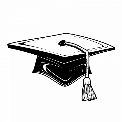 Graduation Hat Drawing Template - Free Vector Clipart