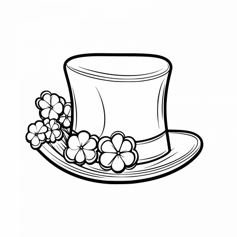 Leprechaun Hat Drawing Template - Free Download SVG and Transparent PNG