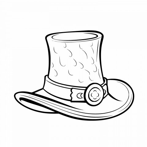 Leprechaun Hat Drawing Template - Free Download PNG & SVG