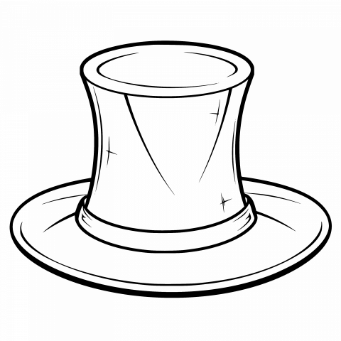 Magician Hat Drawing Template - Free Vector Clipart with Transparent Background in High Resolution