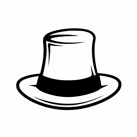 Magician Hat Drawing Template: Free Download in SVG and Transparent PNG