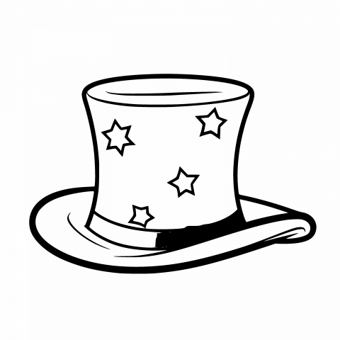 Magician Hat Drawing Template: Free Vector Clipart with Transparent PNG and SVG