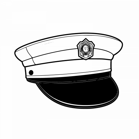 Police Hat Drawing Template Clipart - Free Download PNG, SVG