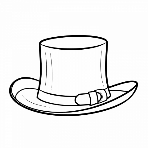 Top Hat Drawing Template - Free Vector Clipart