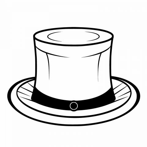 Top Hat Drawing Template - Free Download Transparent PNG, SVG