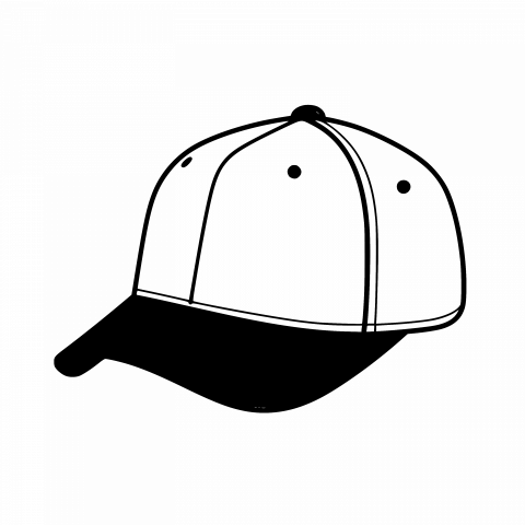 Trucker Hat Drawing Template - Free Download SVG and Transparent PNG