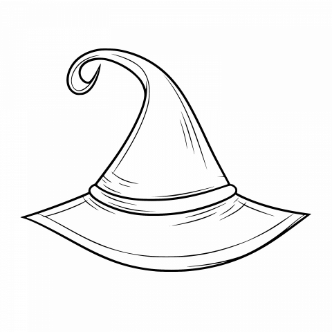 Witch Hat Drawing Template - Free Download Vector SVG & Transparent PNG