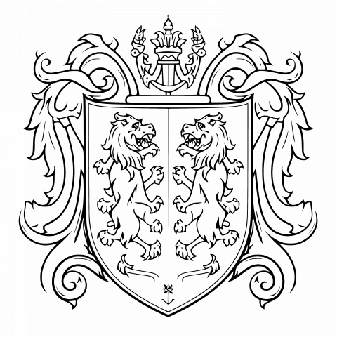 Royal Heritage Crest - Free Download Blank Coat of Arms Drawing Template