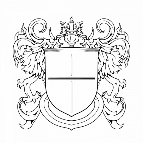 Blank Coat of Arms Drawing Template - Free Vector Clipart with Transparent PNG and SVG