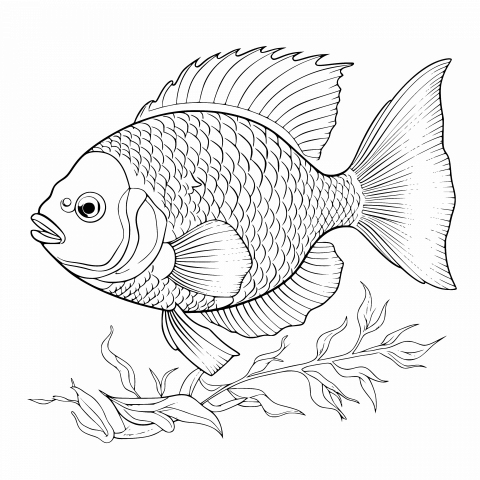 Fish Drawing Template - Free Download Blank Clipart with Transparent PNG, SVG