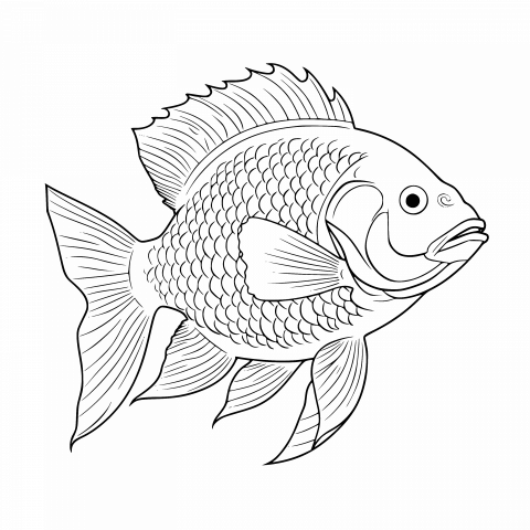 Fish Drawing Template - Free Download SVG & Transparent PNG