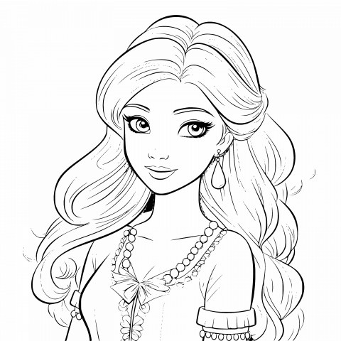 Barbie Drawing Template: Free Download SVG and Transparent PNG