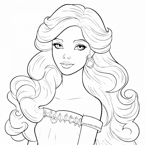 Barbie Drawing Template - Free Download SVG & Transparent PNG